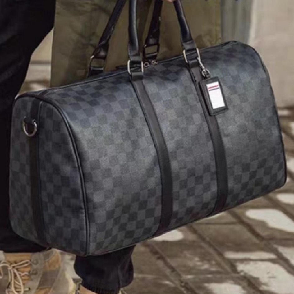 TAS TENTENG TRAVEL BAG BAJU PAKAIAN PRIA KULIT LEATHER HITAM EUROPE