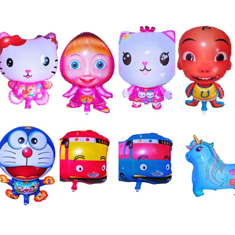 Balon Karakter Besar/ Balon Foil/ Balon Anak/ Balon Ultah/ Tayo Hellokitty Doraemon Unicorn Upin Ipi