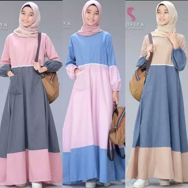Order Langsung gamis / baju gamis wanita terbaru / gamis pelangi Murah