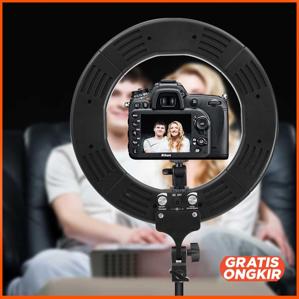 Ring Light LED Kamera DSLR 65W 336 LED 12 Inch Tripod RL-18