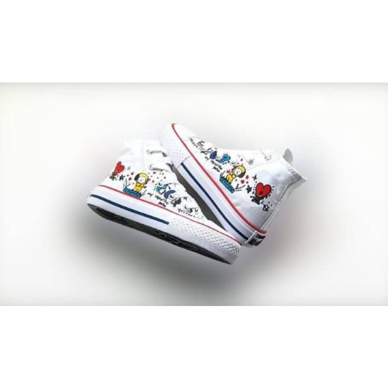 sepatu anak converse all-star kids karakter BTS BT21 high