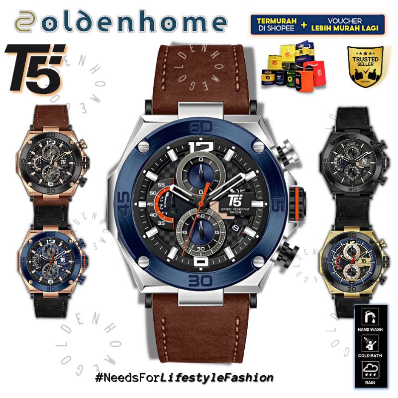 SALE JAM PRIA T5 ORIGINAL 100% 3881 H3881 H3881G CHRONOGRAPH WATERPROOF 3ATM BERGARANSI FREE BOX+PAP