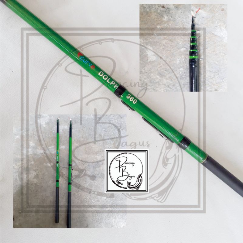 Joran Pancing Tegek Curve Dolphin Fiber 360 Set Kolong Murah Original