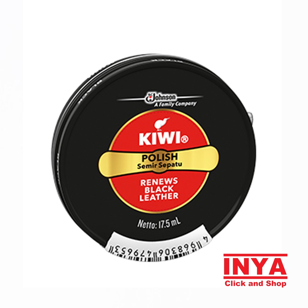 KIWI POLISH RENEWS BLACK LEATHER 17.5ml - Semir Sepatu Padat Hitam