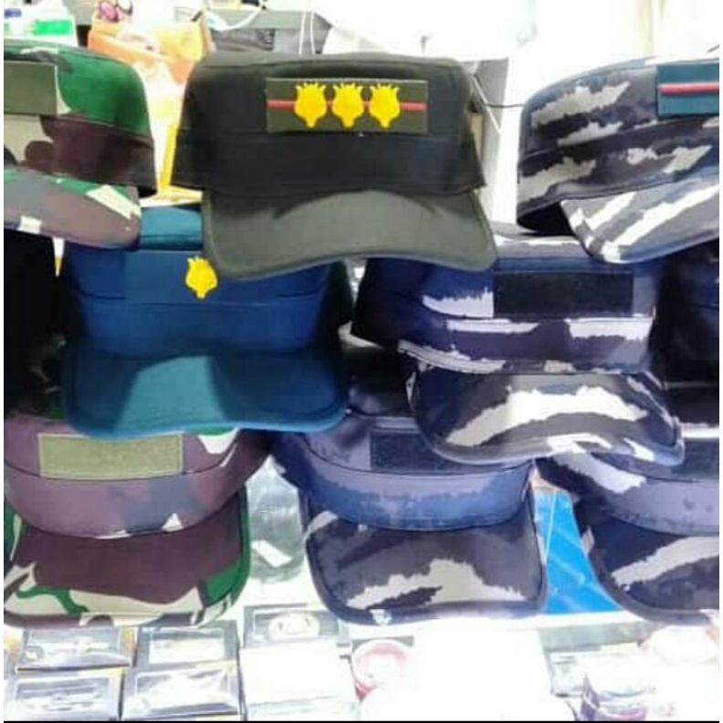 Topi Komando TNI AL, AU, AD (PAMA,PAMEN,BINTARA) gratis pangkat bordir