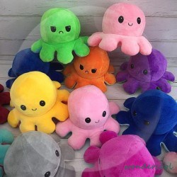 Boneka Gurita cumi Octopus Doll TikTok Mainan Boneka Warna Berubah Bolak Balik Ekspresi Cotton Ball-Won