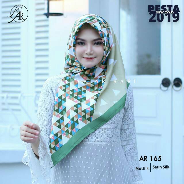 Hijab Jilbab Segi Empat Kerudung Arrafi AR 165 Motif 4 Terbaru Kekinian Viral Krudung Wanita Cantik 