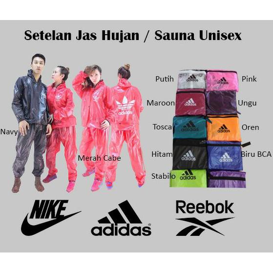 obral  jas hujan /rain coat/jaket jas hujan adidas nike sauna unisex -gallspt