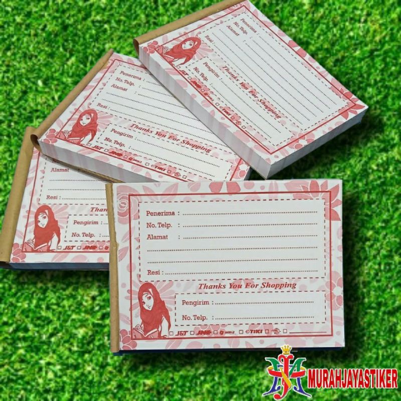 

label pengiriman isi 100 lembar / label pengiriman motif hijab