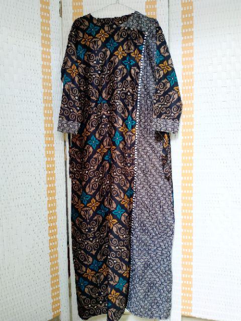 Ms Gamis Batik Sriwedari Maxi Jumbo Xxl Ld 110c. Resleting Belakang Katun Sogan