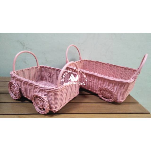 Keranjang Rotan Seserahan Nikah Gerobak/Lamaran/Mahar/Tempat Make Up/Tempat Peralatan Mandi Bayi