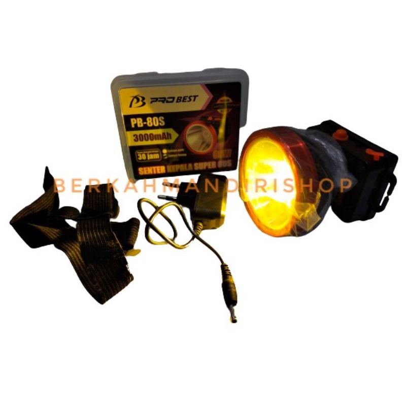 Senter Kepala Cas 80W Super Terang / JINLONG JL-80 80Watt 3000mAh // Pro best PB-80S 3000mAh / Headlamp Probest 80W