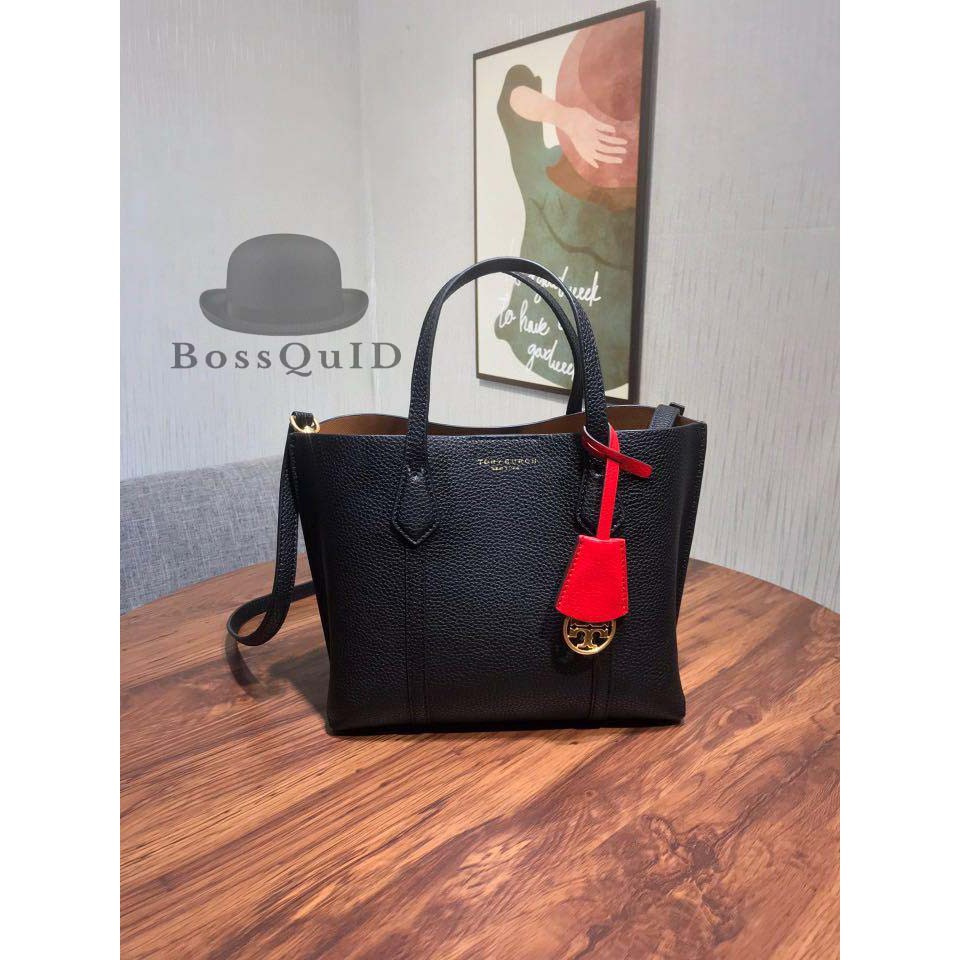 Tory Burch Perry Small Triple Compartment Tote Bag Black