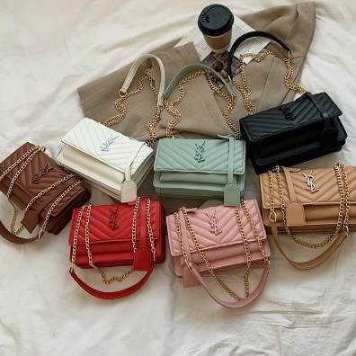 BJ64400 - BLACK/GREEN/KHAKI/PINK/RED/WHITE - TAS PESTA CLUTCH SLEMPANG TALI RANTAI TAS WANITA FASHION IMPORT MODIS ELEGAN TERMURAH TERLARIS TERBARU BAGSTORE JAKARTA TAS BATAM ZCJ4400