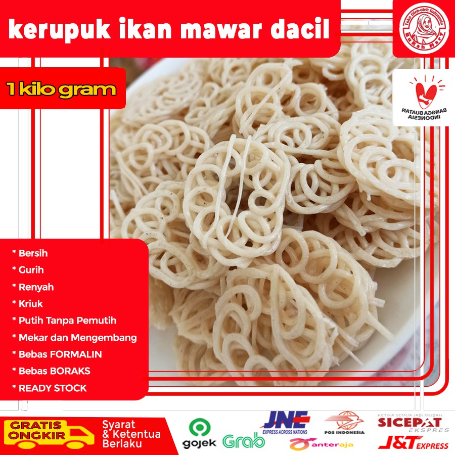 

DACIL Kerupuk Mentah Mawar Krupuk Murah Kualitas Super Gurih Renyah Garing Kriuk Mekar 1 KG