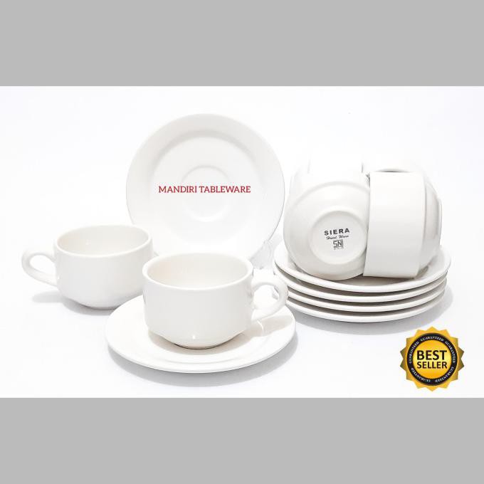 CANGKIR SET PUTIH POLOS / KOPI / TEH