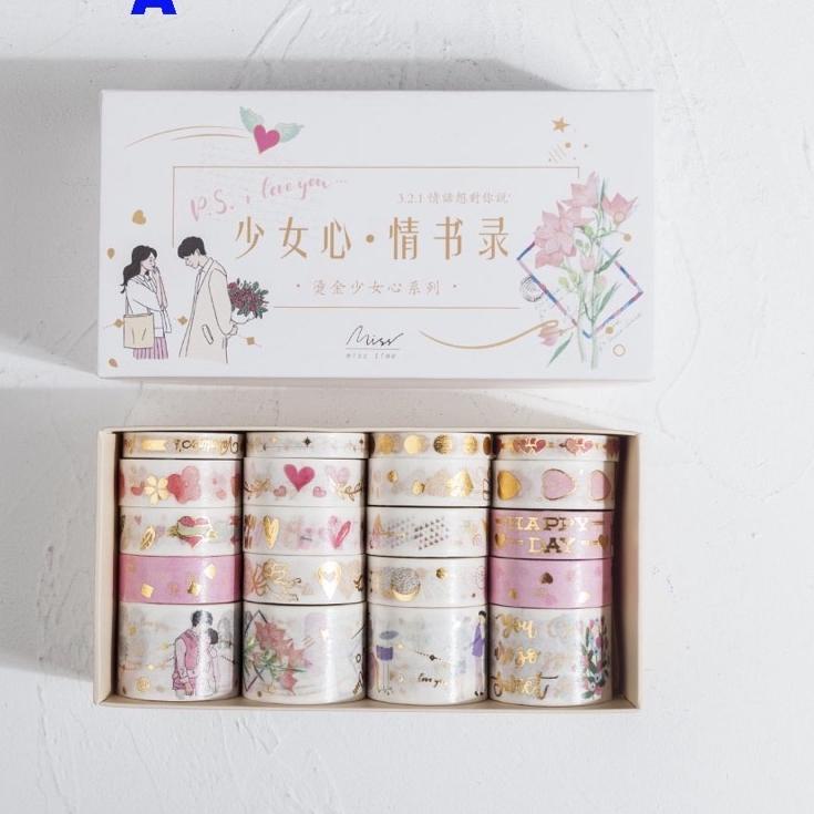 

Terbaru.. washi tape selotip premium set gold foil jepang