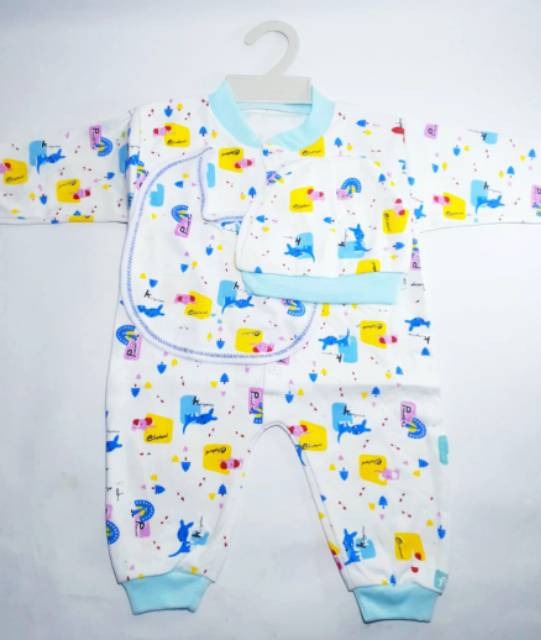 Baju Kodok Panjang Jumper Tutup Kaki Sleepsuit Set Topi Slabber S13