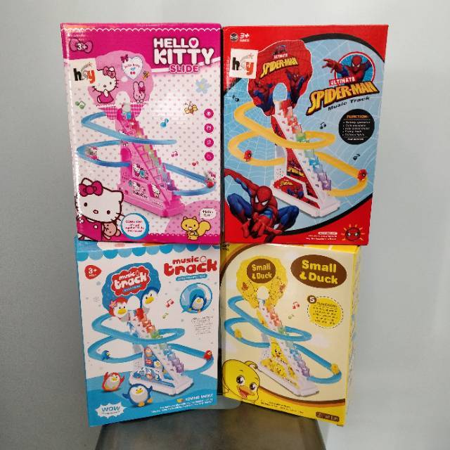 Penguin Duck Slide Track mainan anak tangga