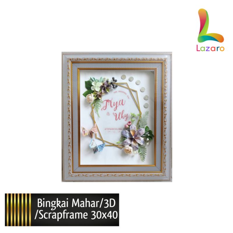Bingkai Mahar Bingkai Seserahan Bingkai Mahar 3D Bingkai Box 30x40 cm