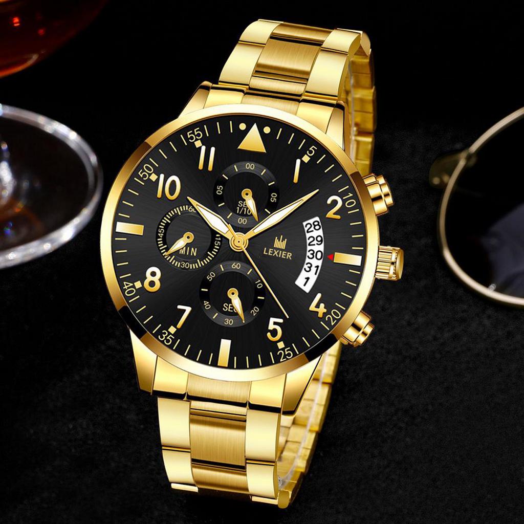 HARGA TERMURAH✅ Jam Tangan Pria Asli Analog Premium Original Lexier Mode Kelas Bisnis Kasual New Model Terbaru Fashion Impor Tahan Air Kalender Date Luminious Bercahaya Stainless Steel Anti Karat Aksesoris Arloji Men Watches Angka Cowok Keren -J32