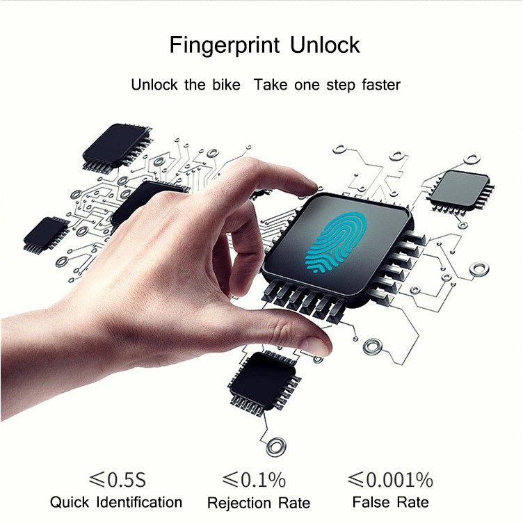 ROCKBROS Atom Shackle Lock X REGULER - Gembok Fingerprint 74x128mm