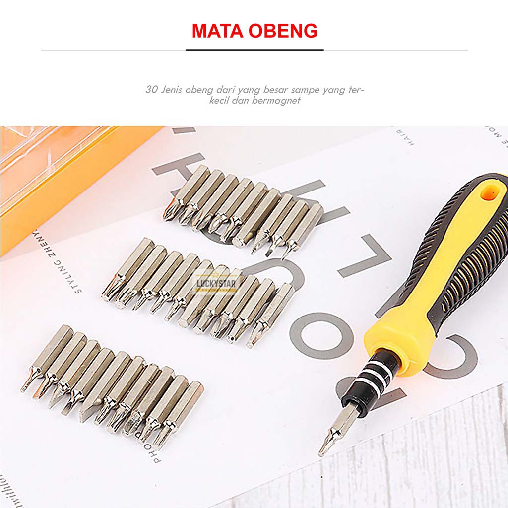 Obeng Set Lengkap Servis Maintenance Eletronik 32in1 Multifungsi Serbaguna Peralatan Perkakas Tool Set Import - GJ-29 - LuckyStar