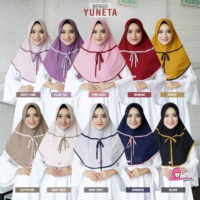 Jilbab hijab kerudung dewasa miulan | bergo YUNETA miulan | miulan | jilbab instan miulan