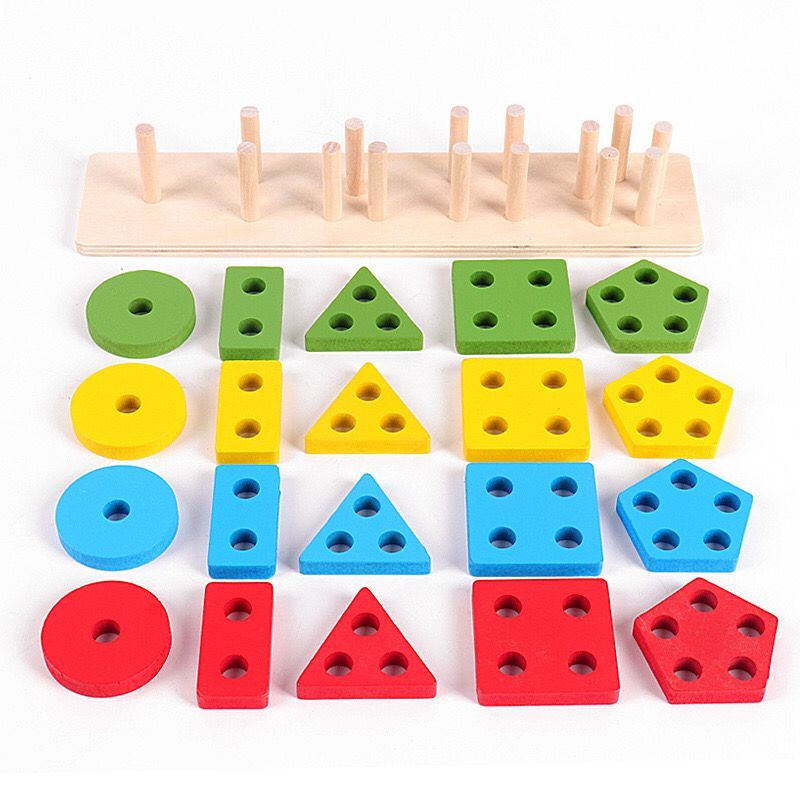 Pilar Basic Shape Square Basic Shape Puzzle Bentuk 3d Pasak Geometri Puzzle Mencocokan Bentuk Matching Shape
