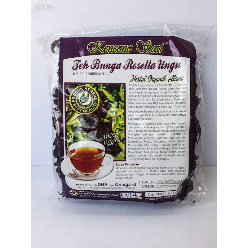 Teh bunga Rosella Merah &amp; Ungu Kencono Sari 100gr