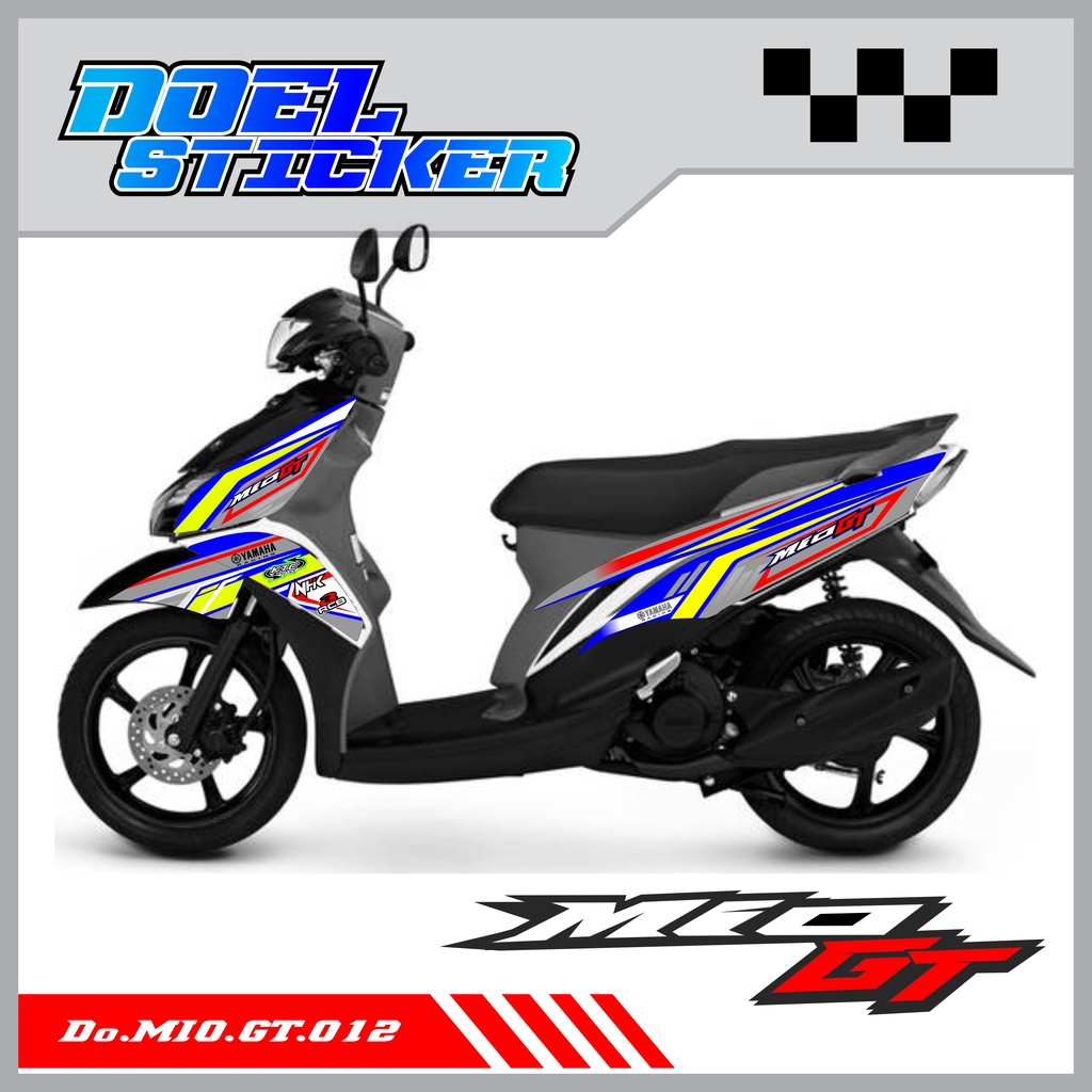 STICKER STRIPING MIO GT - STICKER STRIPING LIST VARIASI HOLOGRAM , CROME MIO GT DOEL 012