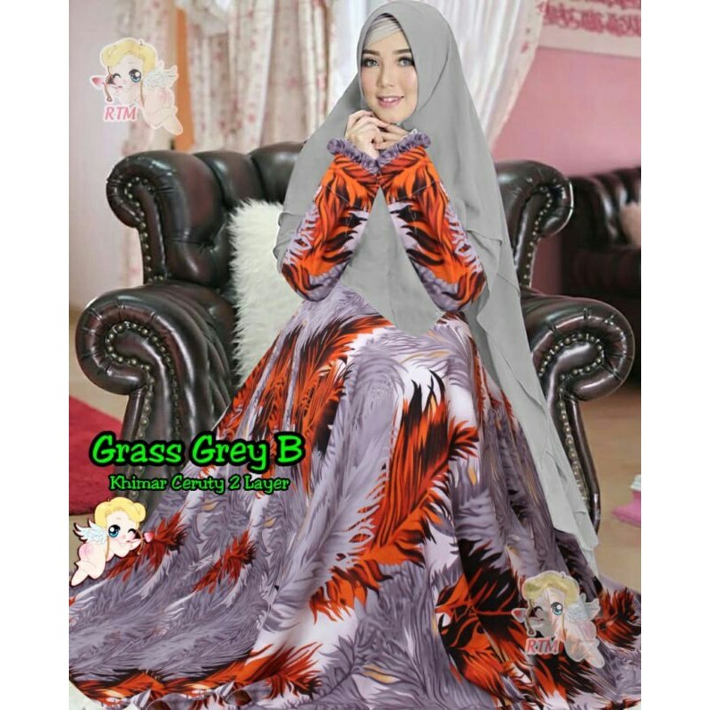 Syari Grass Grey Combi 5Warna