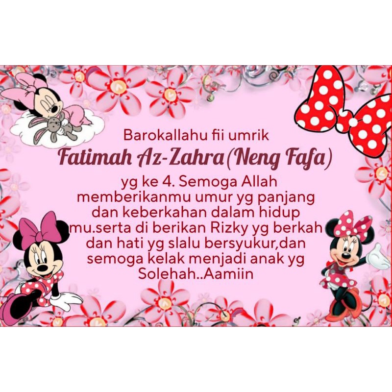 

STICKER NASI BENTO ULTAH ANAK MINNIE MOUSE MERAH BISA CUSTOM