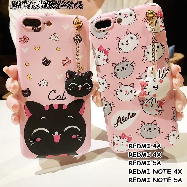 FOR XIAOMI REDMI 4A, 4X, NOTE 4, 5A, NOTE 5A, NOTE 5A PRIME - CUTE NEKO CAT HEAD SOFT CASE CASING