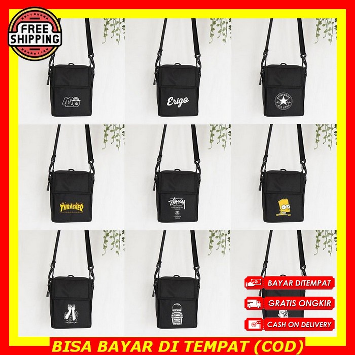 Tas Selempang Pria Slingbag Waterproof Slempang Mini Cowok Sling Bag Canvas Original Ori Kecil Besar