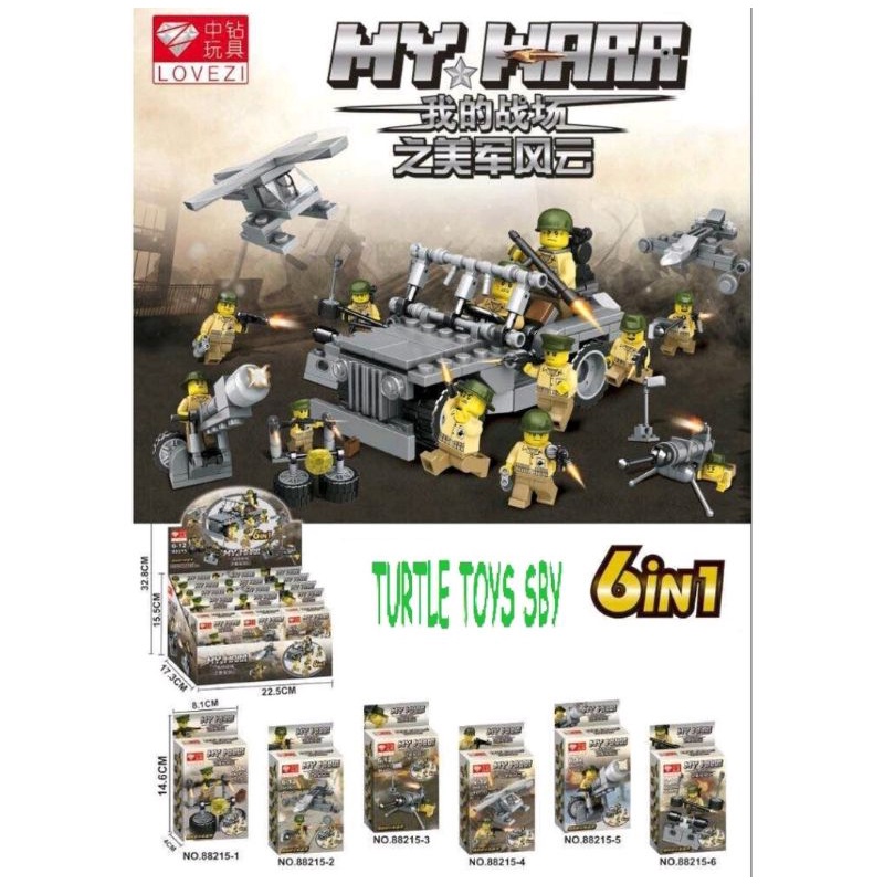 MAINAN ANAK BRICKS TENTARA MY WAR 6IN1 LEGO TENTARA