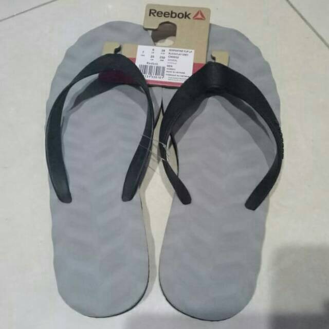 Sandal Jepit Cewek Cowok Original Reebok Warna Abu-abu Hitam