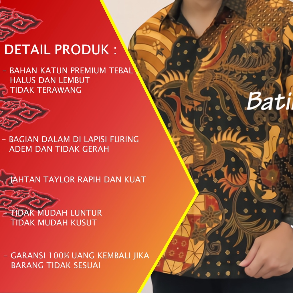 BAJU BATIK PREMIUM PRIA EXCLUSIVE LENGAN PANJANG KEMEJA BATIK PRIA REGULAR SOLO MODERN PCW 097