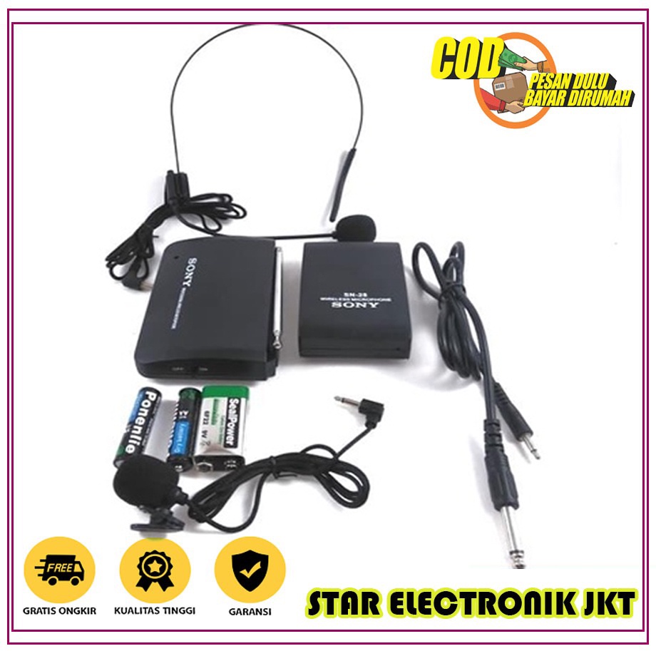 Mic Bando + Mic jepit CLIP ON Wireless Sony SN-28