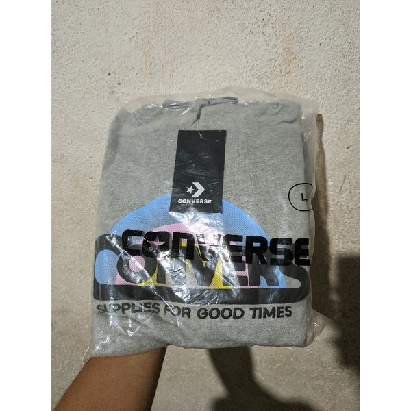 hoodie converse script grey