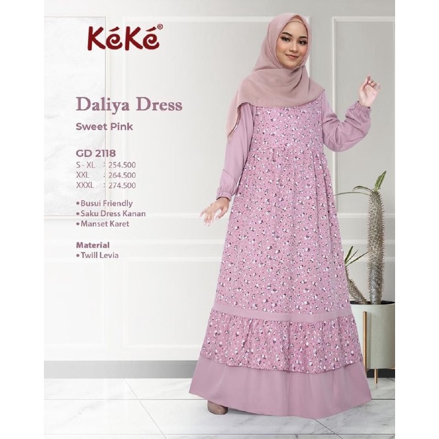 Keke Daliya Series Gamis Wanita Remaja Terbaru Murah Original Fashion Muslim Branded Gamis Katun Baj