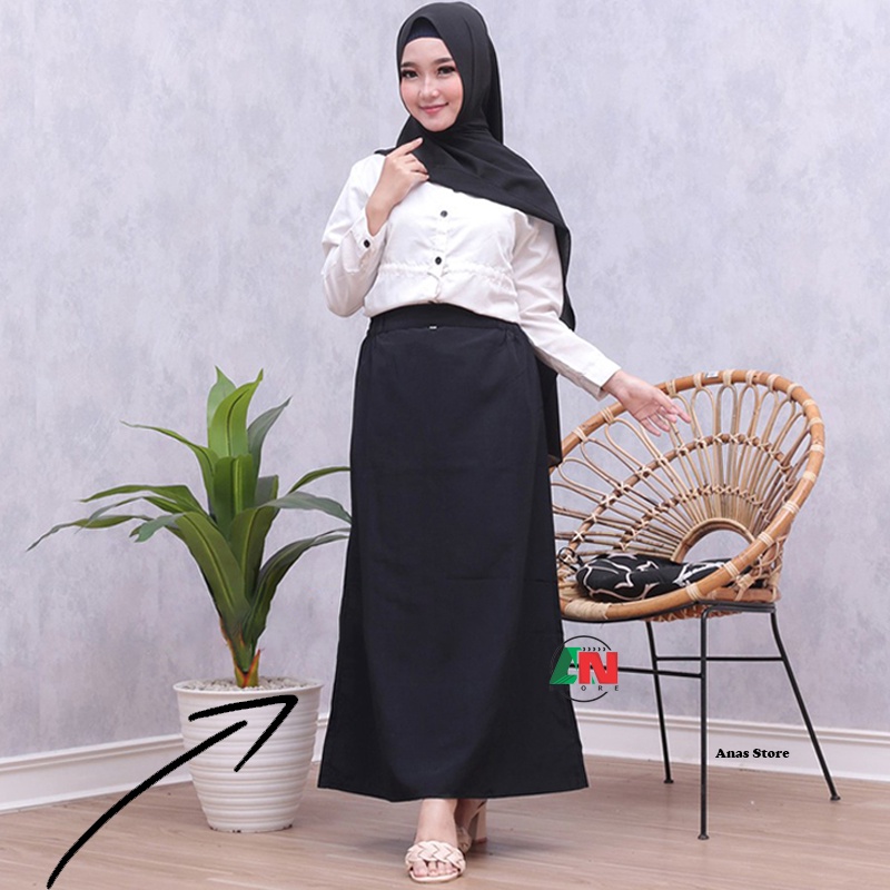 Rok Kerja Line A Maxi Skirt Wanita Panjang Size S,M,L,XL