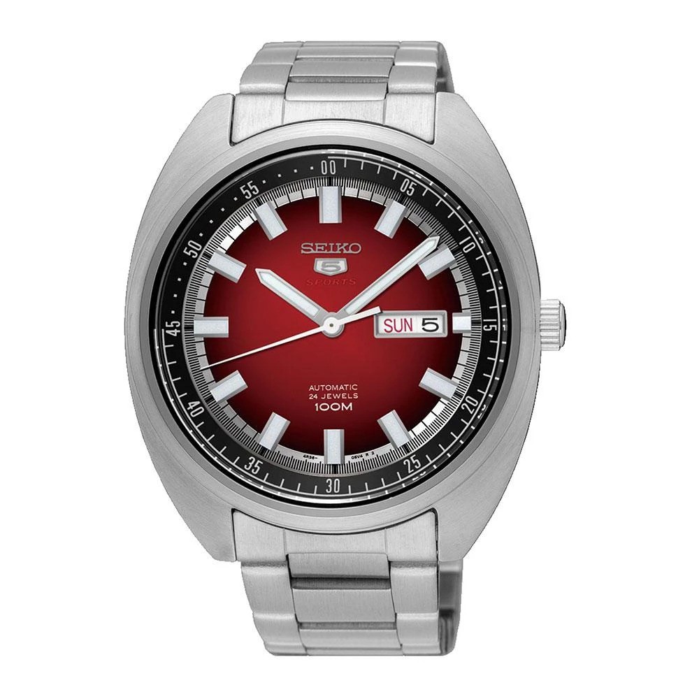 Seiko 5 Sports SRPB17K1 Turtle Automatic Red Dial Stainless Steel - Jam Tangan Pria