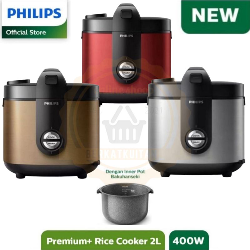 Magic Com PHILIPS Stainless Steel Panci Tebal Keramik Anti Lengket Capicity 2 Liter