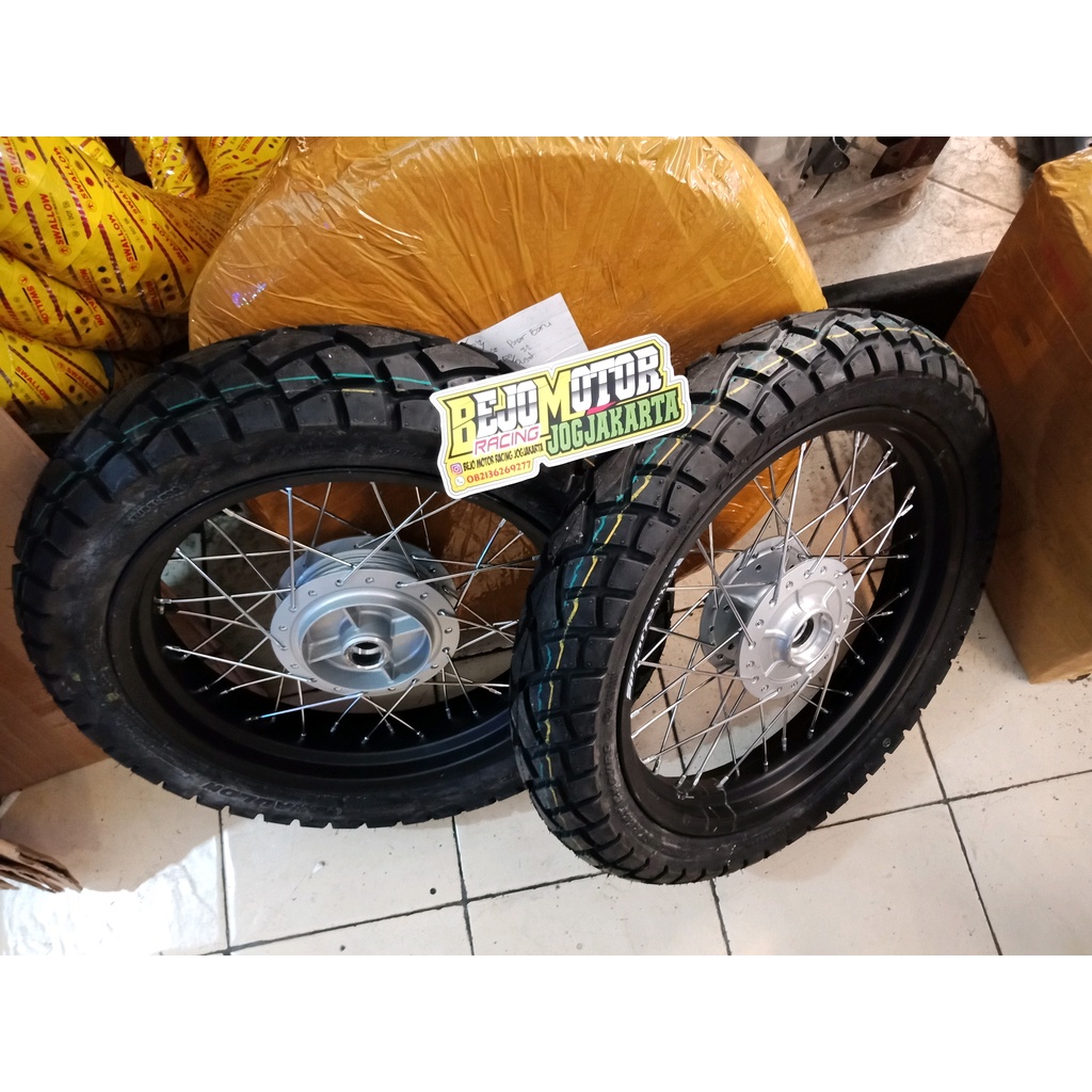 paket ban velg set japstyle scorpio tiger mega pro byson cb 150 enduro tapak lebar