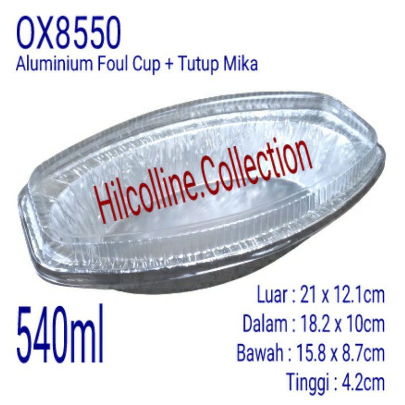 @10pcs Aluminium Foul Cup OX8550 + Tutup Mika