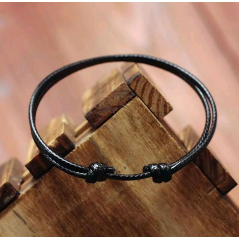 gelang tali hitam polos/ tali korea