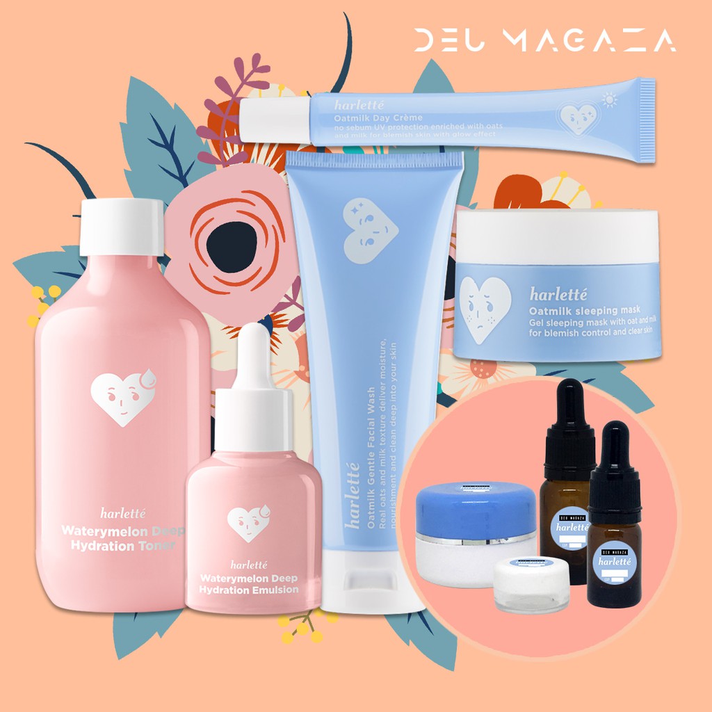 Share in Harlette Oatmilk Sleeping Mask Facial Wash Day Creme