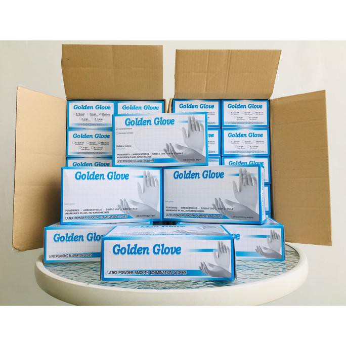 Golden Gloves Latex Powdered Hand Gloves - M