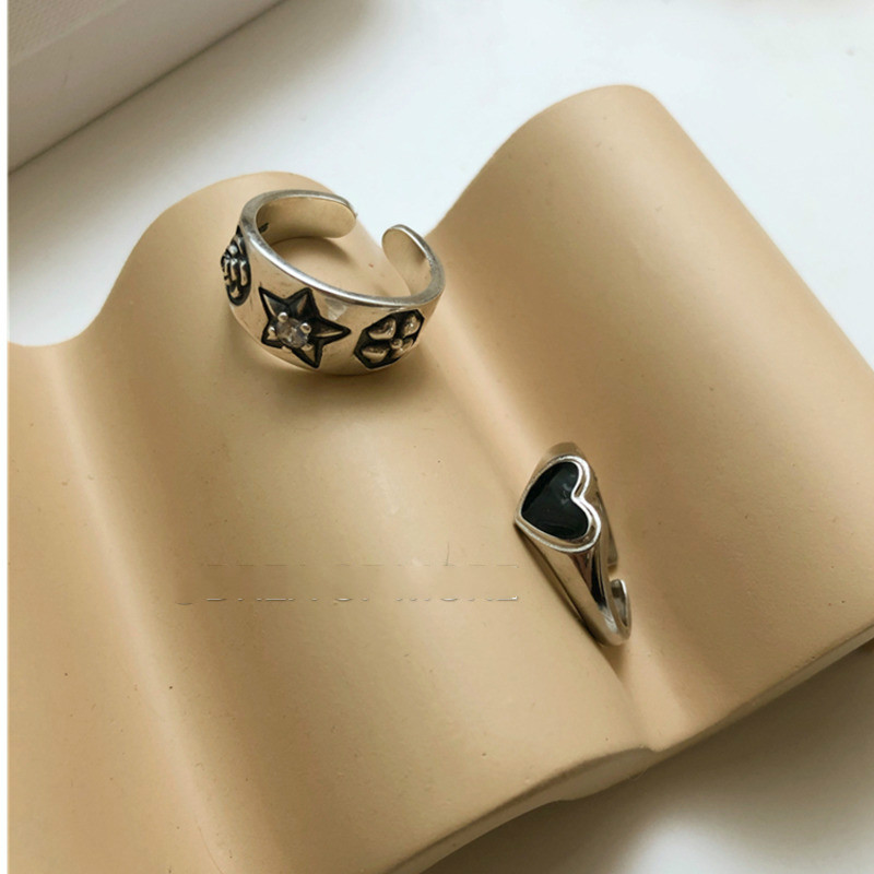 Black Love Ring Trendy Korea Simple Hip-hop